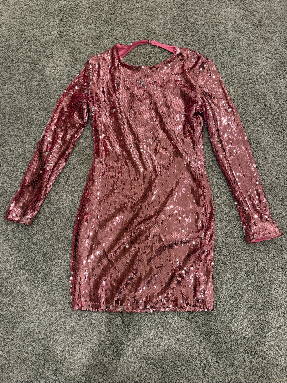 by the way. Pink Sequin Long Sleeve Dress
